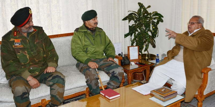 Lt Gen Bhatt and Lt Gen Dhillon call on Governor