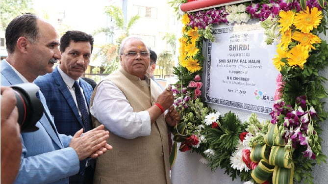 Governor Satya Pal Malik inaugurates J&K Bank branch in Shirdi, Maharashtra