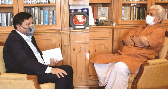 J&K Bank CMD, R K Chhibber calls upon LG Manoj Sinha