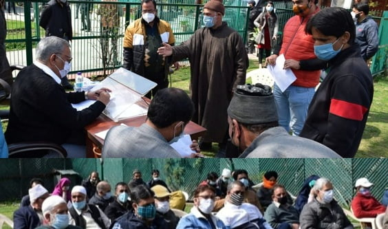 Advisor Farooq Khan hears public grievances at Srinagar