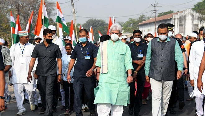 Lt Governor  joins Dandi March at Surya Mandir, Borsad, Gujarat
