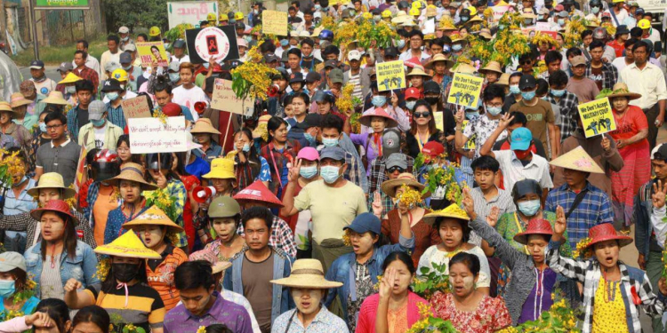 Mynamar Burns under Anti Coup protests
