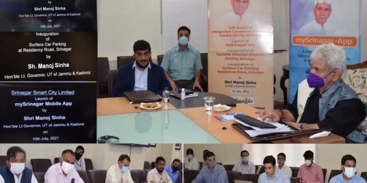 Lt Governor e-Inaugurates multiple projects of Srinagar Smart City