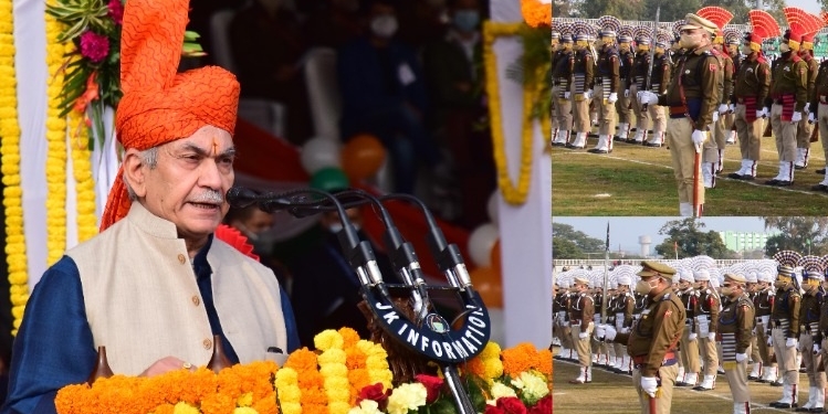 Lt Governor Manoj Sinha hoists National Flag at Republic Day function