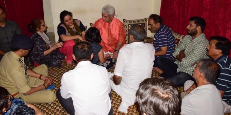 Lt Governor visits Rahul Bhat’s family in Jammu