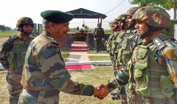 VC of Army Staff visits forward areas along LoC, reviews security