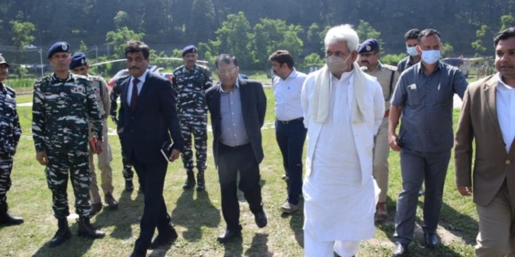Lt Governor Manoj Sinha visits Baltal and Pahalgam