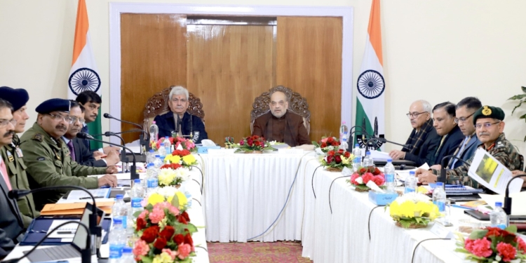 Amit Shah chaired a high-level security review meeting and addressed a PC in Jammu on the security situation in Jammu and Kashmir