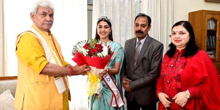 Mrs World Sargam Koushal calls on Lt Governor
