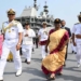 Droupadi Murmu presents President’s Colour to INS Dronacharya
