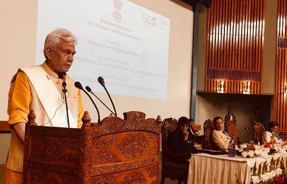 LG Sinha addresses National Seminar on Anti Human Trafficking Awareness by National Commission for Women