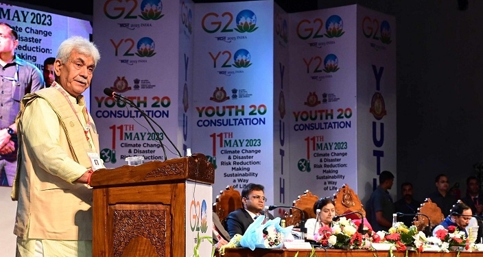 LG Manoj Sinha addresses Y20 Consultation at Kashmir University