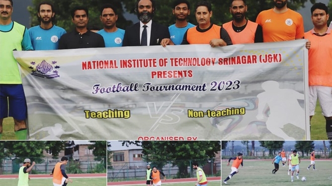 Inter-staff football tournament begins at NIT Srinagar