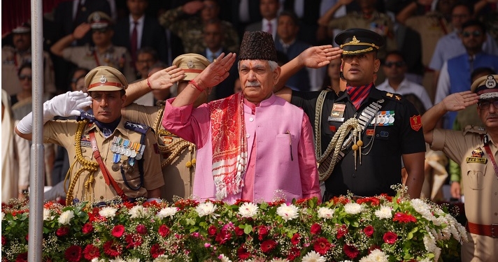 Lt Governor Manoj Sinha hoists Tricolor & Addressed the People on the 77th Independence Day