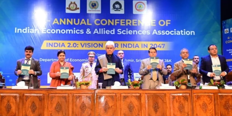 J&K LG Manoj Sinha inaugurates 4th Annual Conference of Indian Economics & Allied Sciences Association at Kashmir University