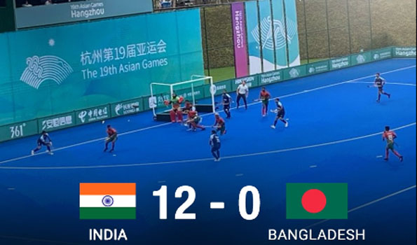 Indian Men’s Hockey Team beats Bangladesh 12-0 in Asian Games