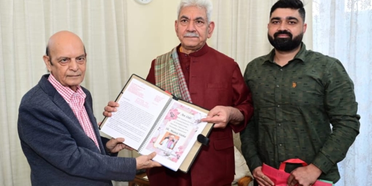 Lt Governor releases Padma Shri Dr Jitendra Udhampuri’s poetry “Era of Peace, Progress and Prosperity”