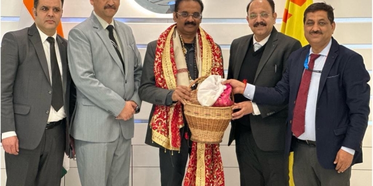 J&K Bank General Manager calls upon Chancellor Lovely Professional University in Jallandhar