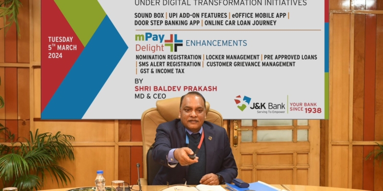 J&K Bank rolls out new digital offerings, enhances services in mPay Delight+