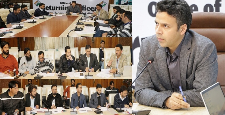 DEO Srinagar chairs meeting/ Orientation program with representatives of various Political Parties regarding Filling of Nominations