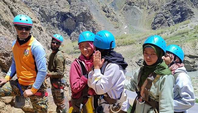 Sankoo Campus, GDC Kargil conducts Rock Craft Training for skill students at Kargil Battle School Drass