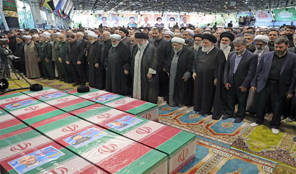 Ayatollah Khamenei leads funeral prayers of President Raisi, FM Amir-Abdollahian