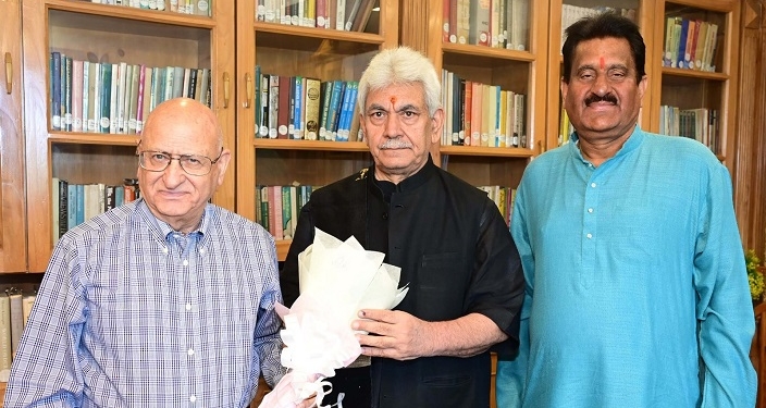 Dr Maharaj Krishan Razdan calls on LG Manoj Sinha