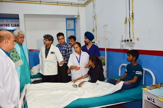 LG Manoj Sinha visited hospitals to enquire about health of pilgrims, who were injured in Reasi terror attack