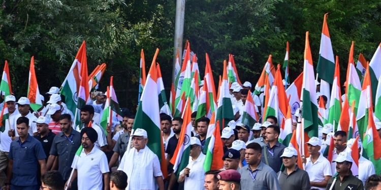 LG Manoj Sinha flags off Tiranga Yatra in Srinagar