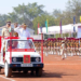 Home Minister Amit Shah presents ‘President’s Colour’ to the Chhattisgarh Police in Raipur