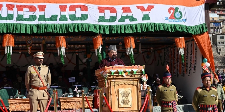 R-Day celebrated in Kargil, CEC Dr Akhoon unfurls national flag at Khree Sultan Choo Sports Stadium