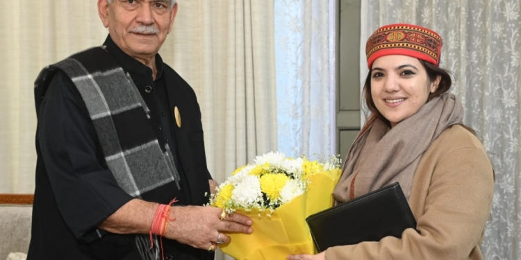 Devyani Rana calls on LG Manoj Sinha