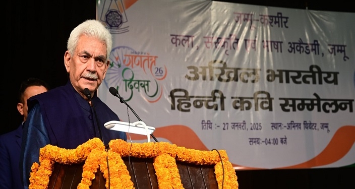 LG Manoj Sinha inaugurates ‘Rashtriya Kavi Sammelan’ in Hindi, Dogri and Urdu at Jammu