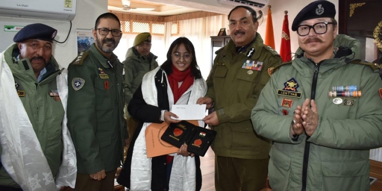 DGP Ladakh facilitates Nasrin Fatima for winning Gold in Taekwondo