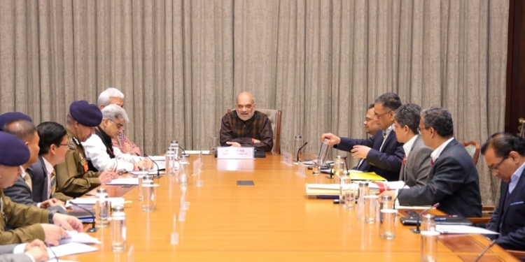 Home Minister Amit Shah chairs a high-level review meeting on the security situation in Jammu and Kashmir in New Delhi