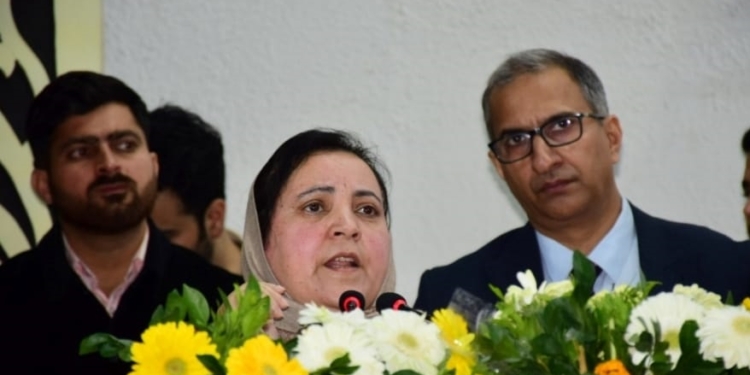 Sakeena Itoo addresses conference ‘Mission Cancer – J&K’s Fight against Cancer in the coming Decade’ at GMC Jammu