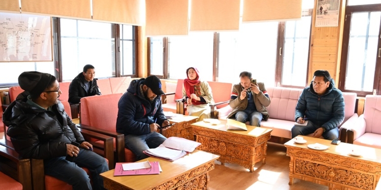 DC Kargil Shrikant Suse chairs meeting to review progress on projects of PHE Department