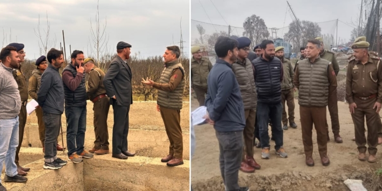 DIG North Kashmir takes stock of construction works at Puthka, Sopore