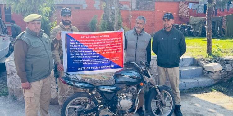 Srinagar Police Attaches Vehicle of Terrorist Associate Under UAPA