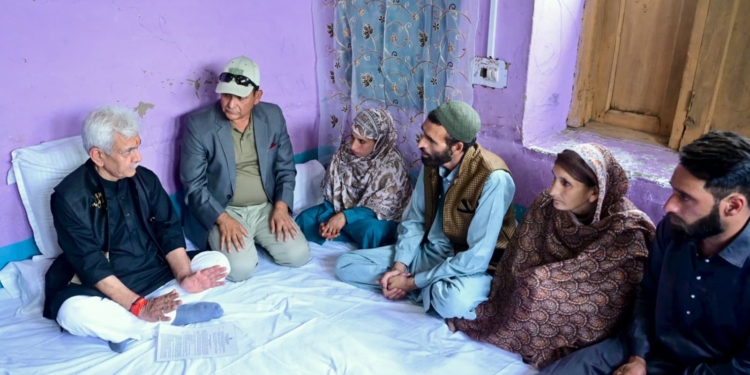 Lieutenant Governor meets the family of martyr Syed Adil Hussain at Anantnag, hands over appointment letter to his wife on compassionate ground