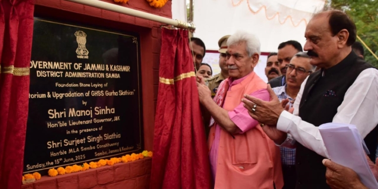 Lieutenant Governor lays foundation stone of an Auditorium and upgradation work for Government Higher Secondary School in Gurha Slathia, Samba