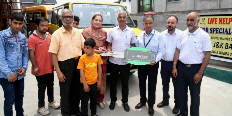 Under CSR, J&K Bank provides a vehicle and physiotherapy equipment for specially-abled
