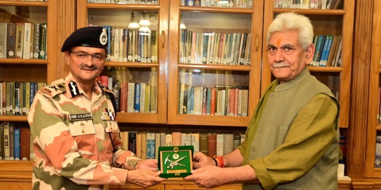 Rahul Rasgotra ITBP Chief calls on Lieutenant Governor Manoj Sinha