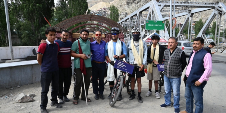 ADC Kargil Flags Off Cycle Ride from Heritage Iqbal Bridge to Batalik 