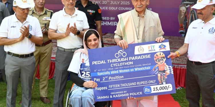 Lieutenant Governor felicitates the winners of ‘Pedal Through Paradise’ Cycle Race- 2025 organized by J&K Police at Srinagar