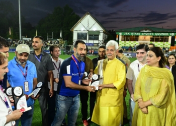 Lieutenant Governor attends the Qualifier 2 match of Kashmir Super League-2025 at TRC ground, Srinagar