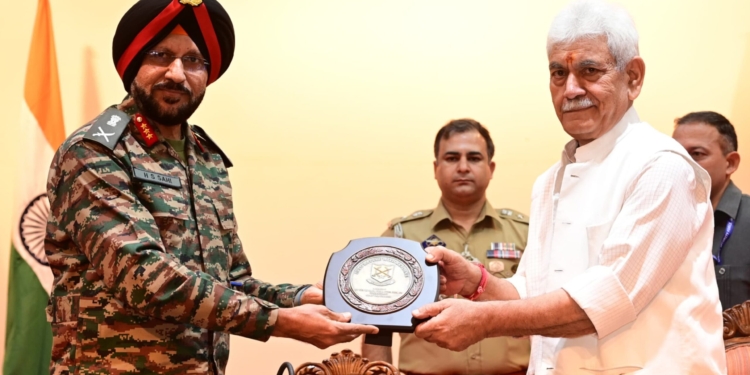 Lieutenant Governor interacts with officers of Higher Command Course-54