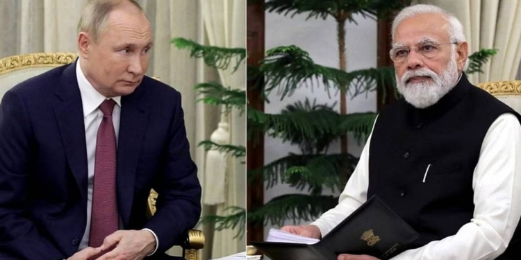 PM Narendra Modi speaks with President Putin