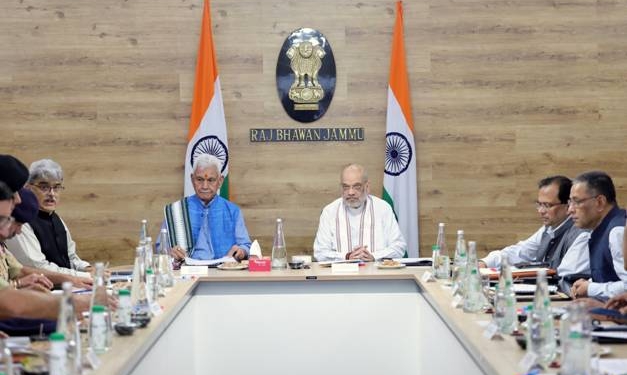 HM Amit Shah, reviews security scenario of Jammu and Kashmir in a meeting held in Jammu