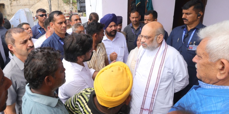 HM Amit Shah visits Jammu and inspects the rain, flood, and landslide-affected areas of the Jammu division to take stock of the damages caused by the natural disaster